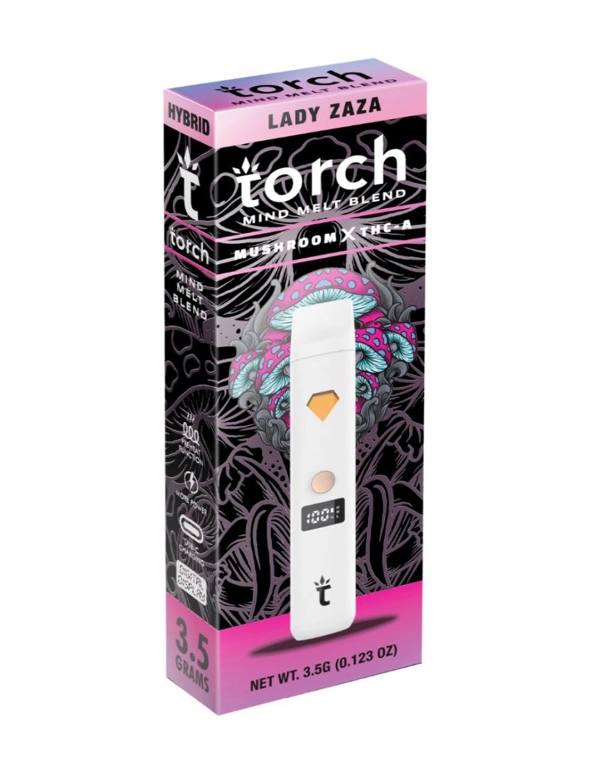 Lady Zaza Torch Mind Melt Mushroom x THC-A Blend White Series Vape 3.5G