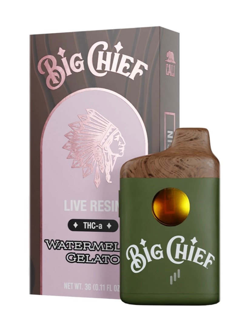 Watermelon Gelato Big Chief Live Resin THC-a Disposable Vape 3G